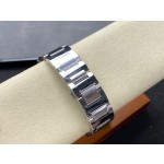 Cartier Ballon Bleu series, green dial, 42mm men's watch, silver strap, mechanical.