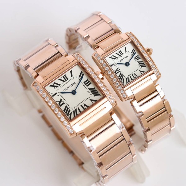 Cartier Tank Collection, Rose Gold with Diamonds