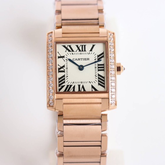 Cartier Tank Collection, Rose Gold with Diamonds