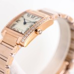 Cartier Tank Collection, Rose Gold with Diamonds