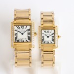 Cartier Tank Collection, Gold with Diamonds