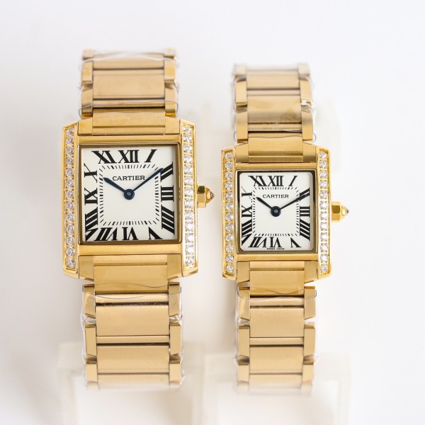 Cartier Tank Collection, Gold with Diamonds