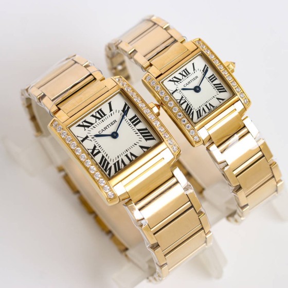 Cartier Tank Collection, Gold with Diamonds