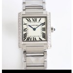 Cartier Tank Silver Diamond Set