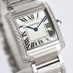 Cartier Tank Silver Diamond Set
