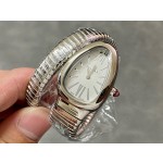 Bulgari Serpentl series, white dial, silver