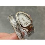 Bulgari Serpentl series, white dial, silver
