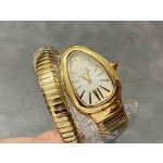 Bulgari Serpentl series, white dial, gold snake bezel