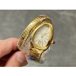 Bulgari Serpentl series, white dial, gold snake bezel