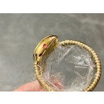 Bulgari Serpentl series, white dial, gold snake bezel