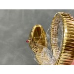 Bulgari Serpenti series, black dial, gold snake bezel