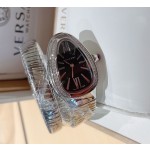 Bulgari Serpentl Collection: Black dial with diamonds and silver snake bezel