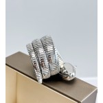 Bulgari Serpenti series, black dial, silver snake bezel