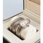 Bulgari Serpentl series, white dial, rose gold two-tone snake bezel
