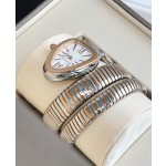 Bulgari Serpentl series, white dial, rose gold two-tone snake bezel