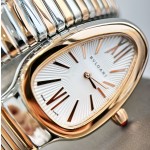 Bulgari Serpentl series, white dial, rose gold two-tone snake bezel