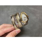 Bulgari Serpentl series, white dial, gold and silver two-tone snake bezel