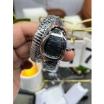 Bulgari Serpenti series, black dial, silver snake bezel