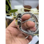 Bulgari Serpenti series, black dial, silver snake bezel
