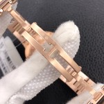 Cartier Ballon Bleu series, 33mm silver dial with diamonds, rose gold strap, mechanical ladies' watch.