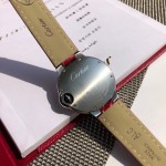 Cartier Ballon Bleu series, 33mm red dial, red leather strap, mechanical women's watch