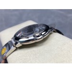 Cartier Ballon Bleu series, 42mm grey dial, silver strap, mechanical men's watch