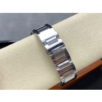 Cartier Ballon Bleu series, 42mm grey dial, silver strap, mechanical men's watch