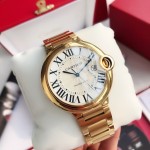 Cartier Ballon Bleu series 42mm gold strap mechanical men's watch