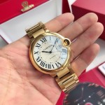 Cartier Ballon Bleu series 42mm gold strap mechanical men's watch