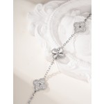Four-leaf clover silver spacer silver diamond five-flower bracelet