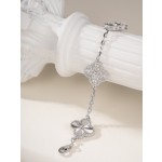 Four-leaf clover silver spacer silver diamond five-flower bracelet