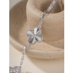 Four-leaf clover silver spacer silver diamond five-flower bracelet