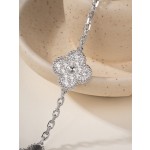 Four-leaf clover silver spacer silver diamond five-flower bracelet