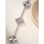 Four-leaf clover silver spacer silver diamond five-flower bracelet