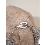 Four-leaf clover silver spacer silver diamond five-flower bracelet