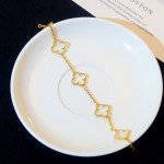 Four-leaf clover white crystal five-flower bracelet