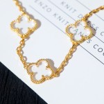 Four-leaf clover white crystal five-flower bracelet