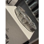 Cartier Tank series, double row diamonds, scale-patterned strap, silver color, size 23*42mm