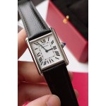 Cartier Tank series, Classic model, black leather strap