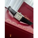 Cartier Tank series, Classic model, black leather strap