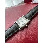 Cartier Tank series, Classic model, black leather strap
