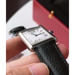 Cartier Tank series, Classic model, black leather strap