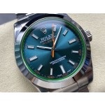 Geomagnetic series men's watch, blue dial, silver bezel, 40mm, silver Oyster bracelet.