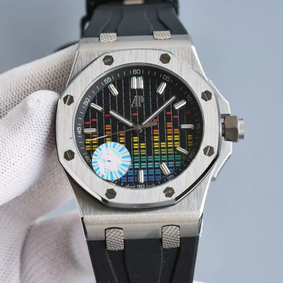 Audemars Piguet Royal Oak 15600 "Music Edition" — 44mm diameter, 14mm thickness.
