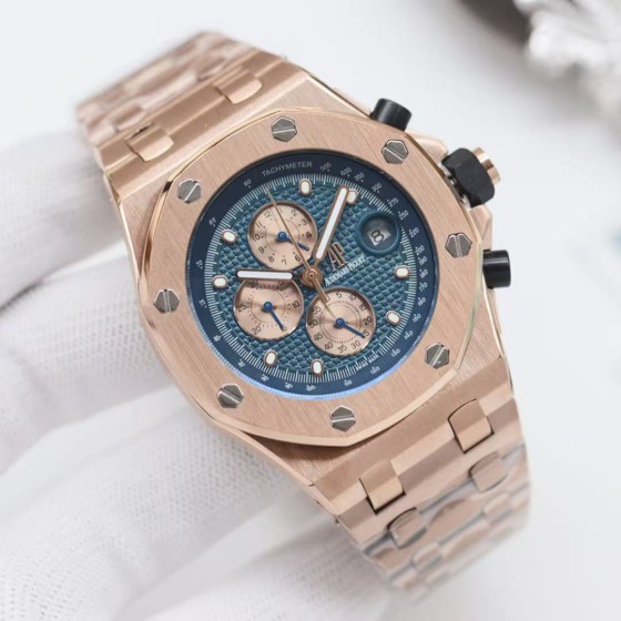 Audemars Piguet Royal Oak Offshore collection: 42mm case diameter, 14mm thickness.